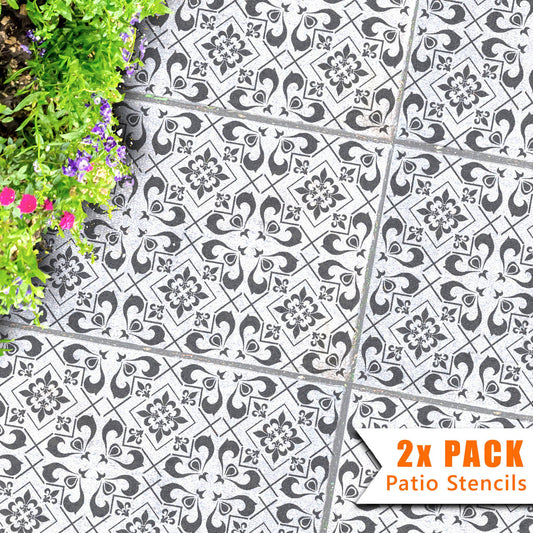 Cassis Patio Stencil - Rectangle Slabs