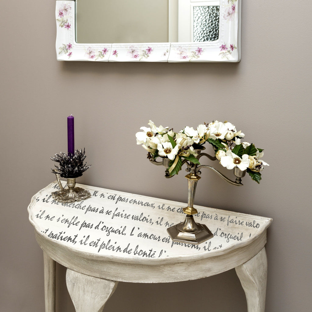FRENCH SCRIPT Wall and Furniture Stencil