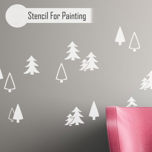 Pine Tree Wall and Furniture Stencil Set