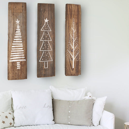 Set of 3 Christmas Tree Wall and Furniture Stencils